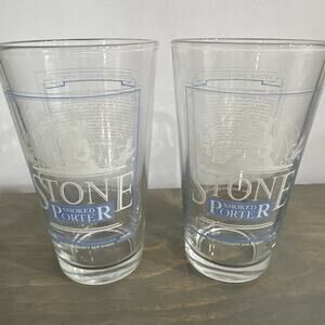 Stone Brewing Smoked Porter Glass Pint 16 Oz Gargoyle Set Of 2 Beer San Diego
